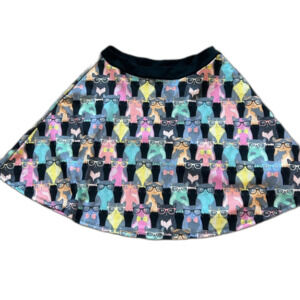 ModCloth Multicolor Hipster Cats in Glasses Retro Mini Skater Skirt